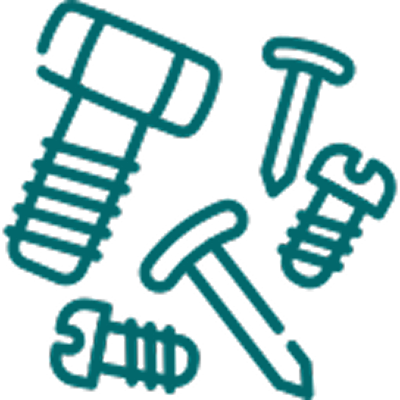 Icona viti bulloni e sistemi di fissaggio per installazione